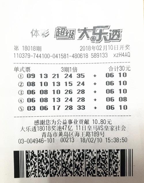 彩民**选号秘笈公开 30元就中大乐透176936元